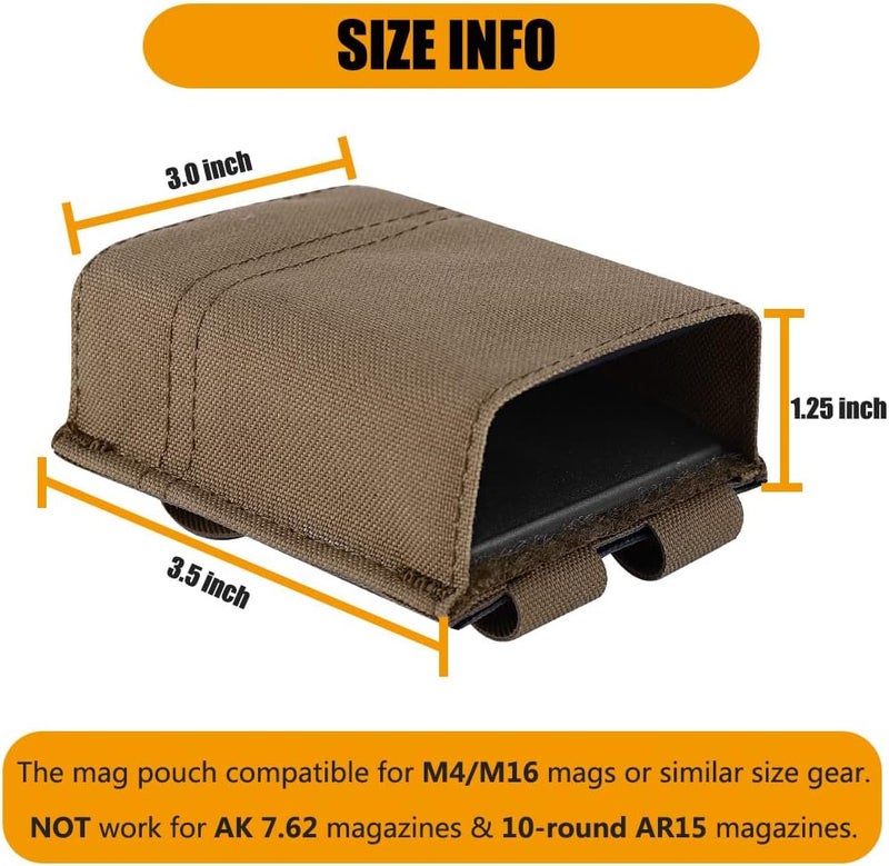 KRYDEX 5.56 Magazine Pouch,MOLLE Mag Holder with Quick Release Magazine Pouch Insert - Image 3